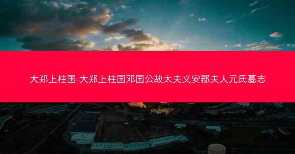大郑上柱国-大郑上柱国邓国公故太夫义安郡夫人元氏墓志