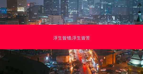 浮生皆错;浮生皆苦