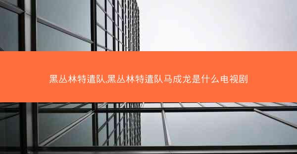 黑丛林特遣队,黑丛林特遣队马成龙是什么电视剧