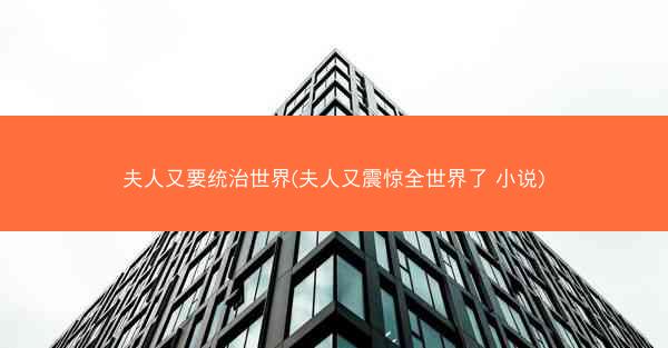 夫人又要统治世界(夫人又震惊全世界了 小说)