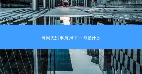 等风无别事;等风下一句是什么