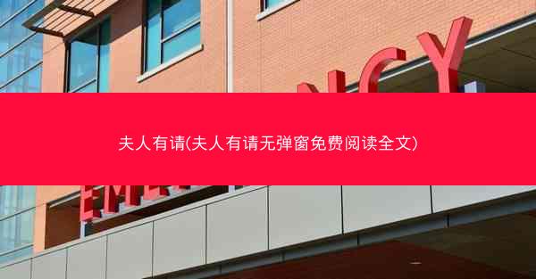 夫人有请(夫人有请无弹窗免费阅读全文)