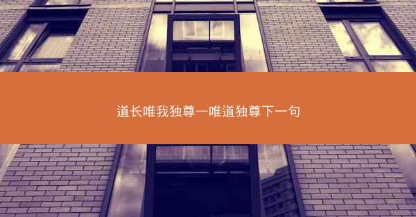 道长唯我独尊—唯道独尊下一句