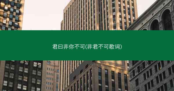 君曰非你不可(非君不可歌词)
