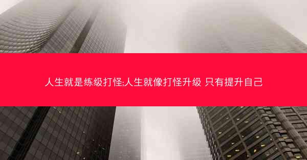 人生就是练级打怪;人生就像打怪升级 只有提升自己