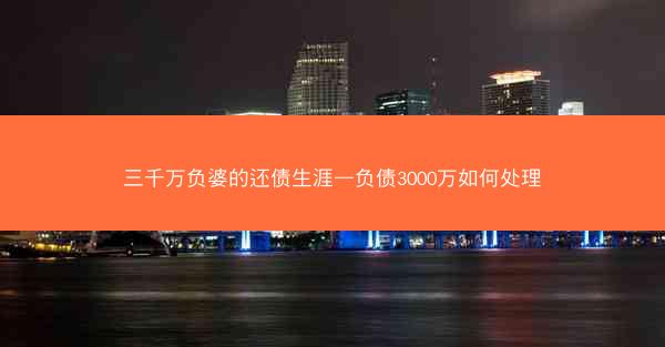 三千万负婆的还债生涯—负债3000万如何处理