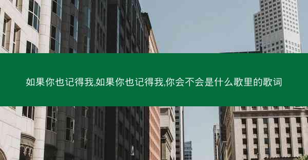 如果你也记得我,如果你也记得我,你会不会是什么歌里的歌词