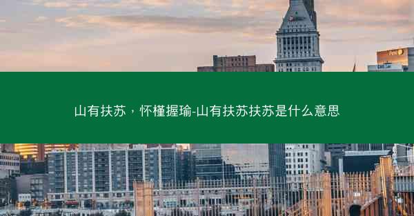 山有扶苏，怀槿握瑜-山有扶苏扶苏是什么意思