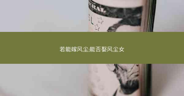 若能嫁风尘;能否娶风尘女