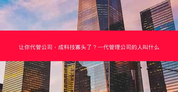 让你代管公司，成科技寡头了？—代管理公司的人叫什么