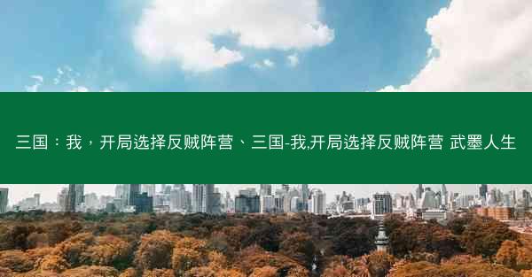 三国：我，开局选择反贼阵营、三国-我,开局选择反贼阵营 武墨人生
